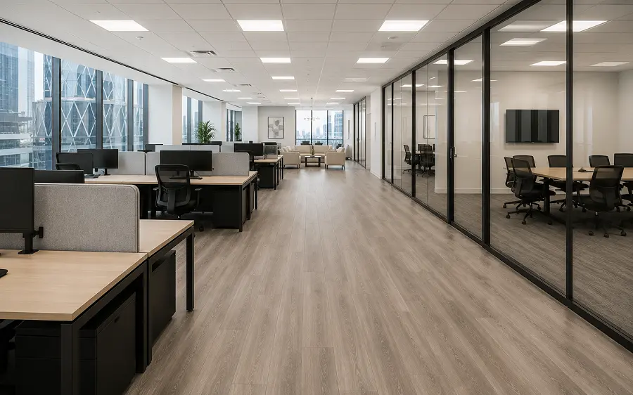 LVT vinyl flooring in an ADGM Al Maryah Island Abu Dhabi commercial office