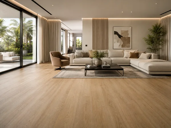 Premium LVT vinyl flooring in a UAE living room