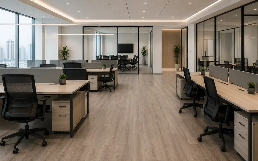 Office vinyl flooring in a UAE commercial building