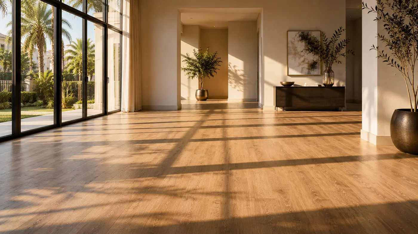 UAE heat humidity and AC differential performance chart for vinyl flooring