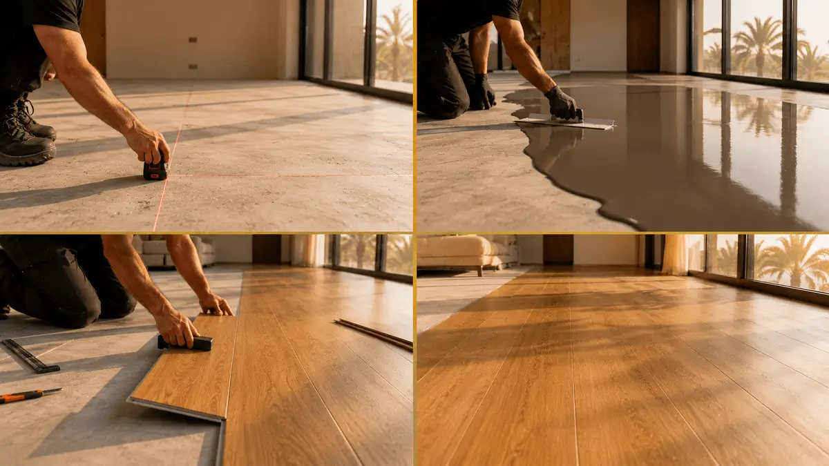 8-step vinyl flooring installation process timeline
