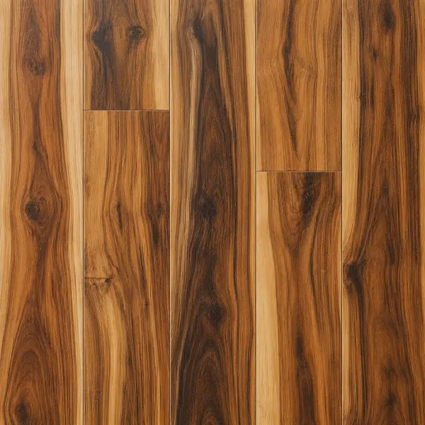 Vinyl plank in acacia wood-look finish