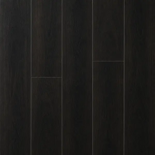 Vinyl plank in ebony wood-look finish