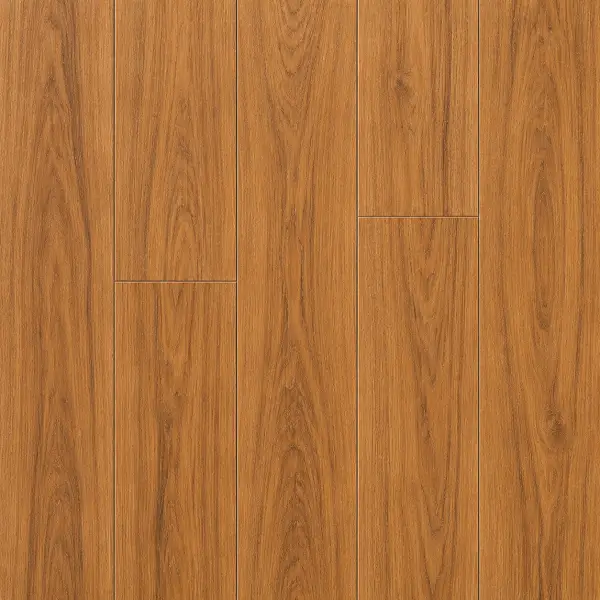 Vinyl plank in teak wood-look finish