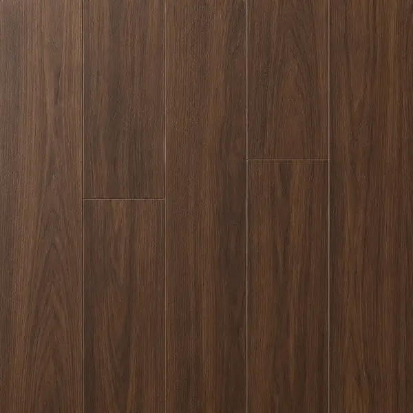 Vinyl plank in walnut wood-look finish